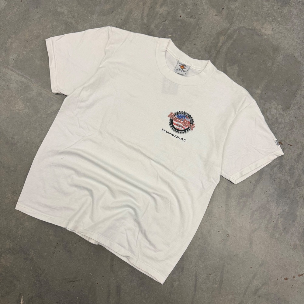90s Mens Hard Rock Cafe Washington DC Graphic T-Shirt Vintage Streetwear Large